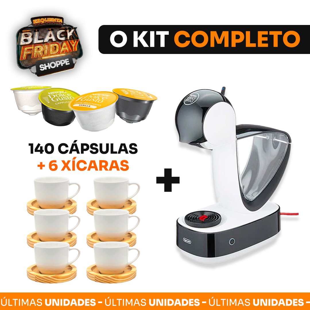 (LIQUIDACIÓN🔥) Dolce Gusto® + Infinissima® Blanco + Touch Bivolt Negro +  120 Cápsulas ☕️